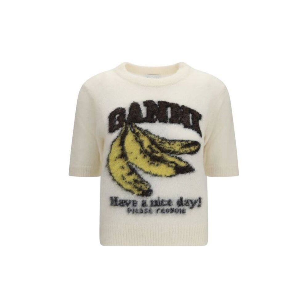 Ganni Beige Alpaca Vicugna Pacos Women's T-Shirt